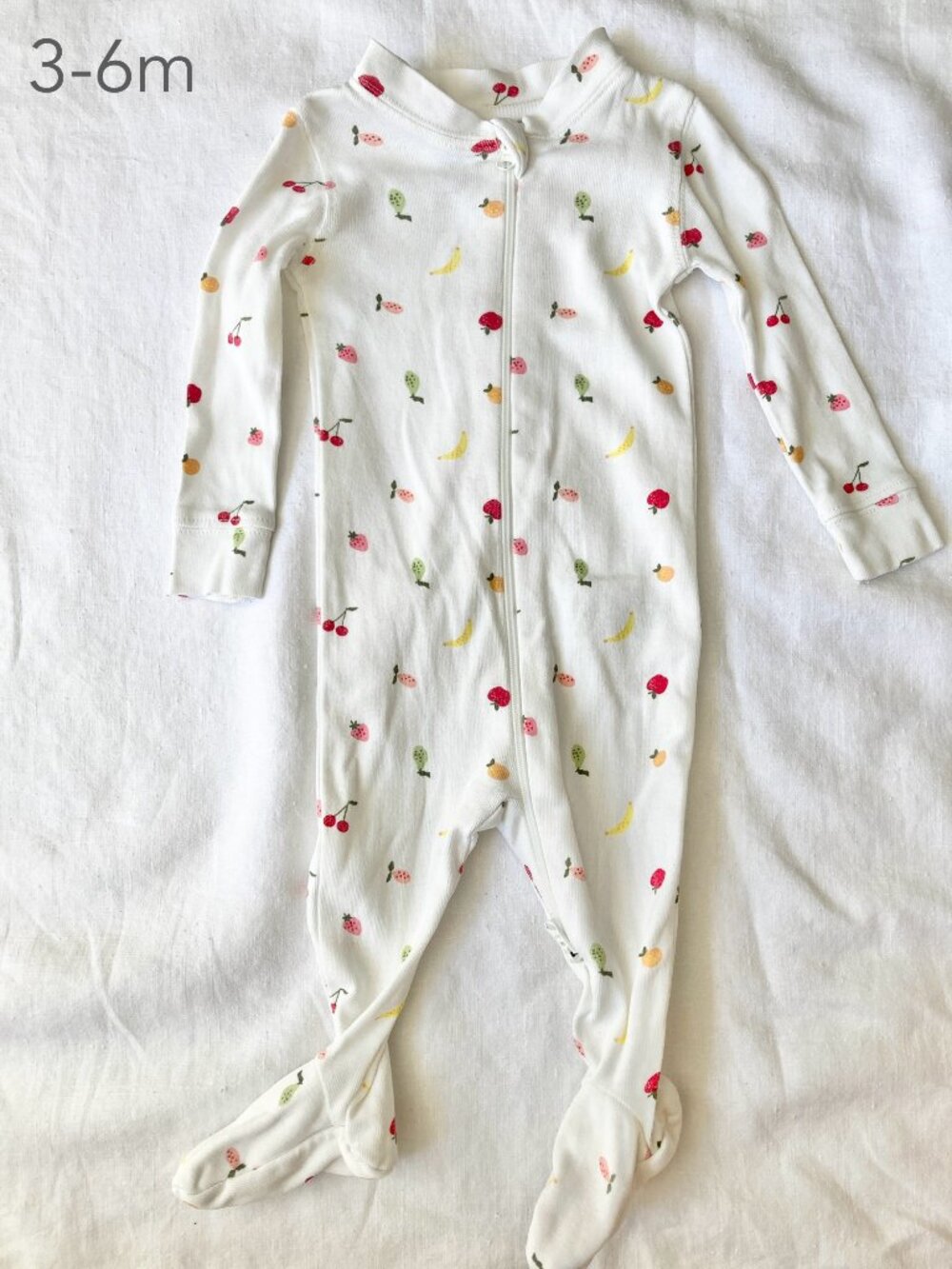 🪴5/$30 Rise Little Earthling 3-6 Months Fruits Zip Sleeper Footie